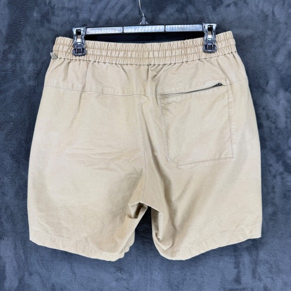 Lululemon Lab Bowline Mens Khaki Tan Elastic Waist Drawstring Shorts Size M 7" - Picture 7 of 10
